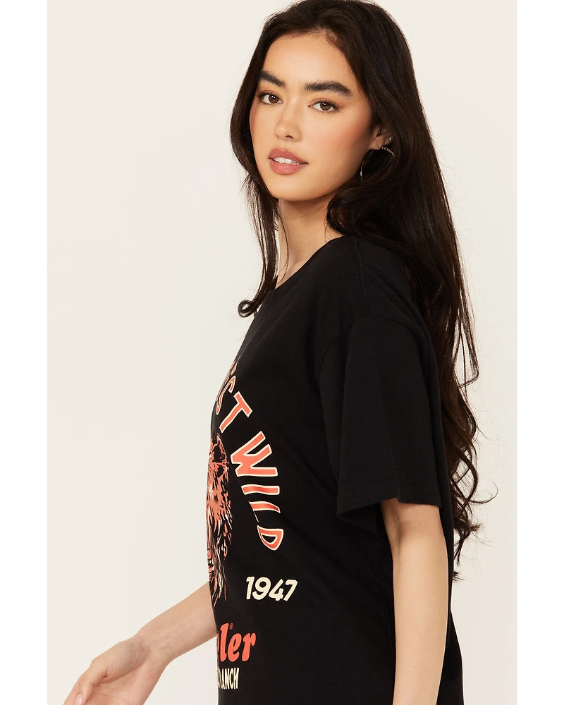 Wrangler X Diamond Cross Ranch Women's Wild Bear Short Sleeve Graphic Tee