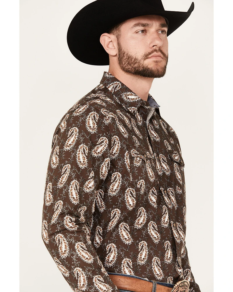 Cody James Men's Flea Market Paisley Print Long Sleeve Snap Western Shirt