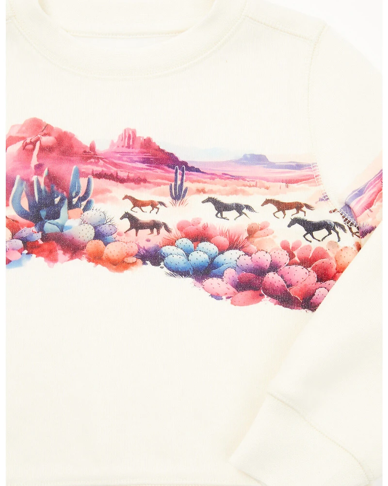 Shyanne Toddler Girls' Scenic Print Long Sleeve Pullover