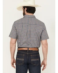Cody James Men's Wildlife Plaid Print Short Sleeve Button-Down Stretch Western Shirt