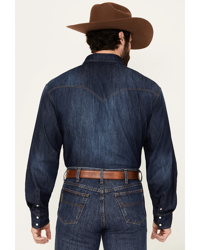 Cinch Men's Denim Long Sleeve Western Snap Shirt