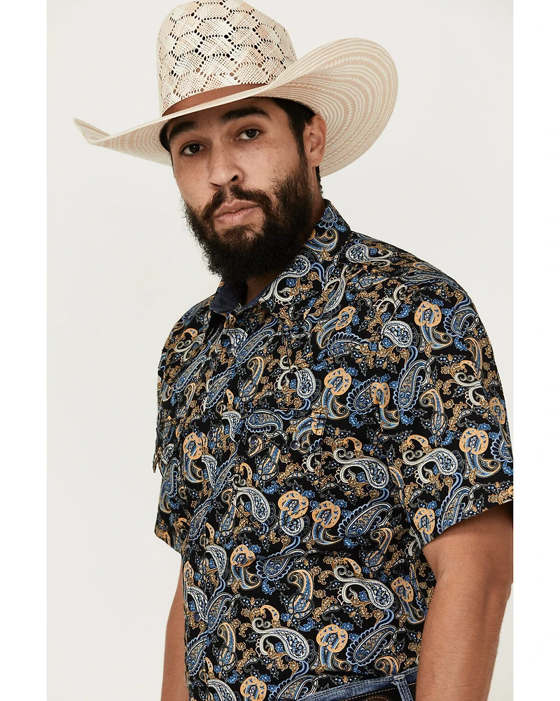 Cody James Men's 18 Carat Paisley Print Short Sleeve Snap Western Shirt