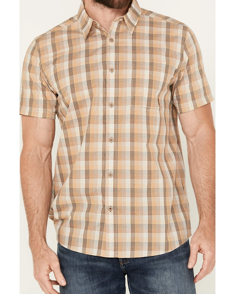 Cody James Men's Anderson Plaid Print Short Sleeve Button-Down Western Shirt