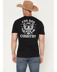 Kick Brass Men's For God and Country Short Sleeve Graphic T-Shirt