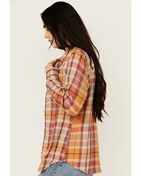 Shyanne Women's Plaid Print Long Sleeve Button-Down Western Shirt
