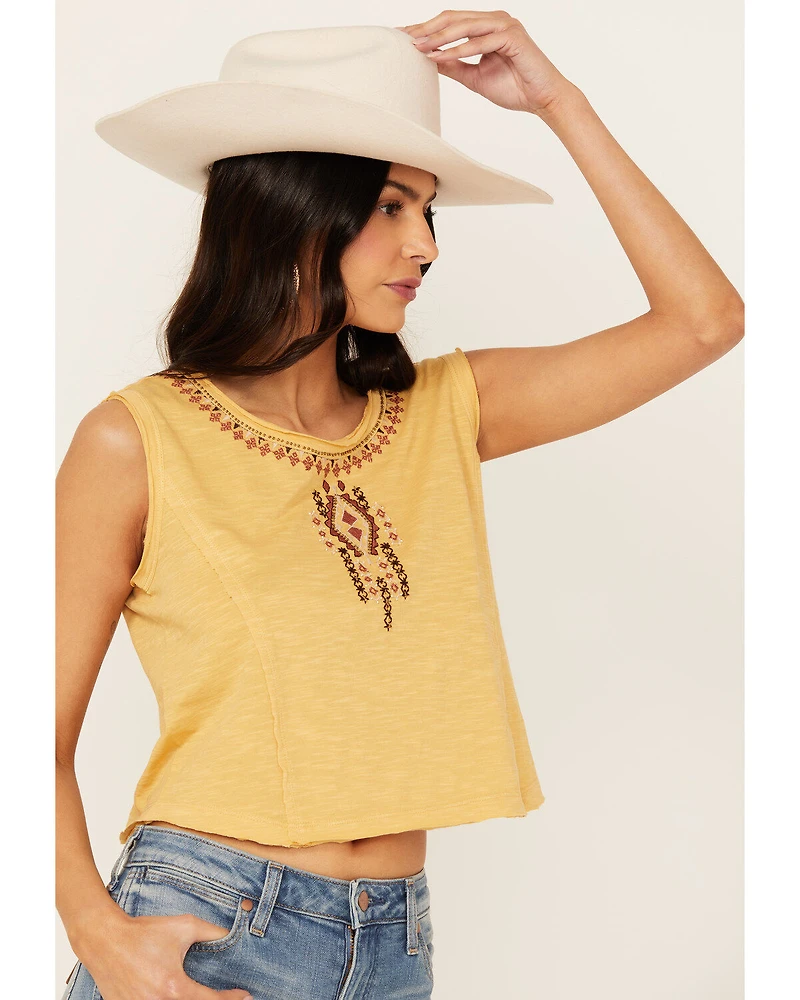 Shyanne Women's Embroidered Slub Jersey Top