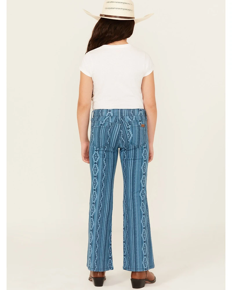 Rock & Roll Denim Girls' Southwestern Striped Flare Stretch Jeans