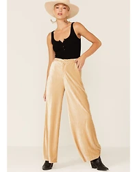 Sadie & Sage Women's Angelic Pleated Velvet Wide Leg Pant