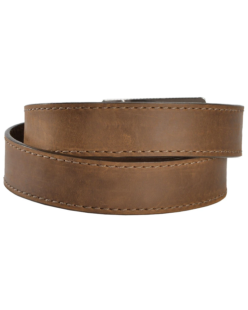Justin Men's Flying High Leather Belt with Flag Buckle