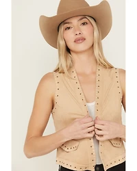 Shyanne Women's Faux Suede Whipstitch Fringe Vest