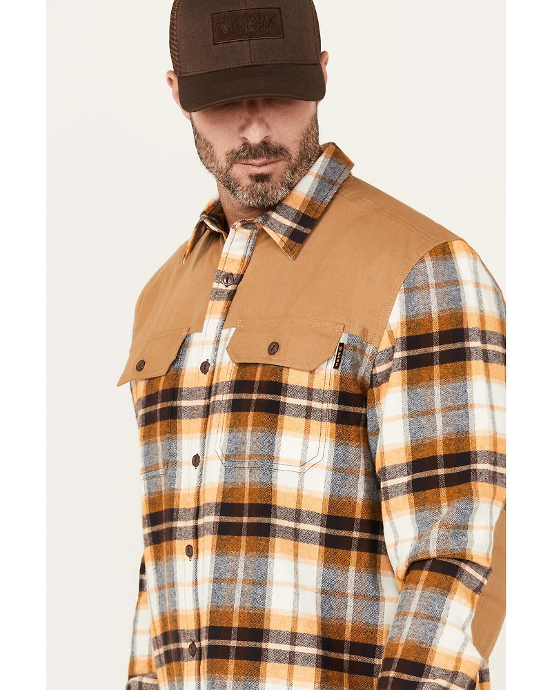 Hawx Men's Wilson Plaid Print Long Sleeve Button-Down Flannel Work Shirt