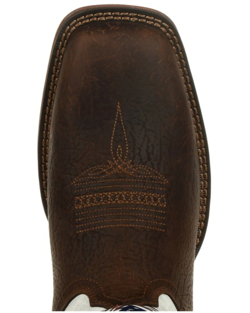 Durango Men's Flag Embroidery Western Performance Boots - Square Toe