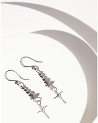 Paige Wallace Women's Tiny Cross Navajo Pearl Earrings