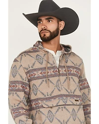 Wrangler Men's Southwestern Print 1/4 Zip Hooded Pullover