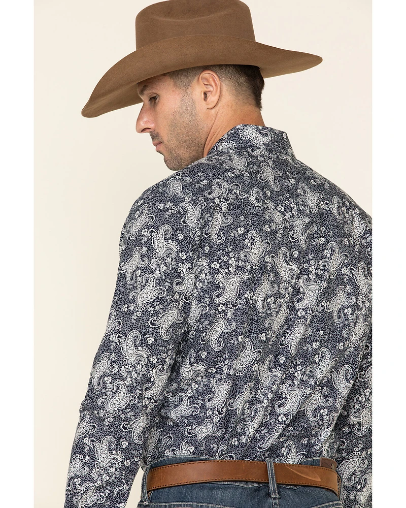 Rock & Roll Denim Men's Paisley Print Long Sleeve Western Shirt