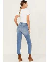 Rolla's Women's Medium Wash Mid Rise Miller Cropped Jeans