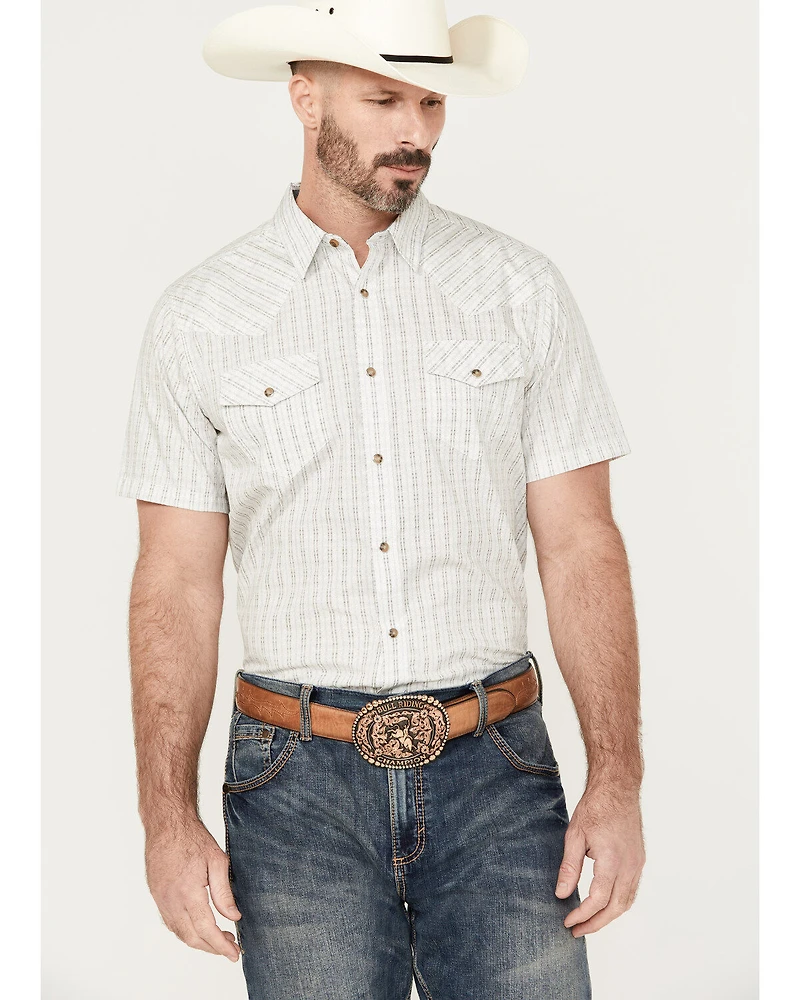 Cody James Men's Plaid Print Short Sleeve Snap Western Shirt