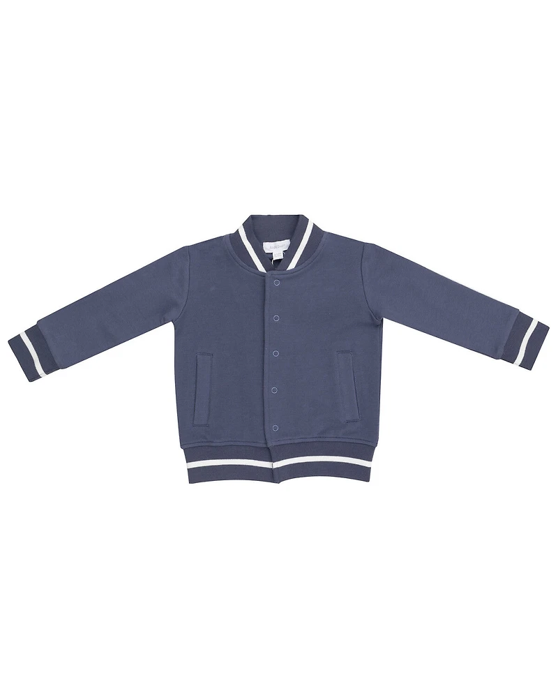 Angel Dear Infant Boys' Solid Snap Letterman Jacket
