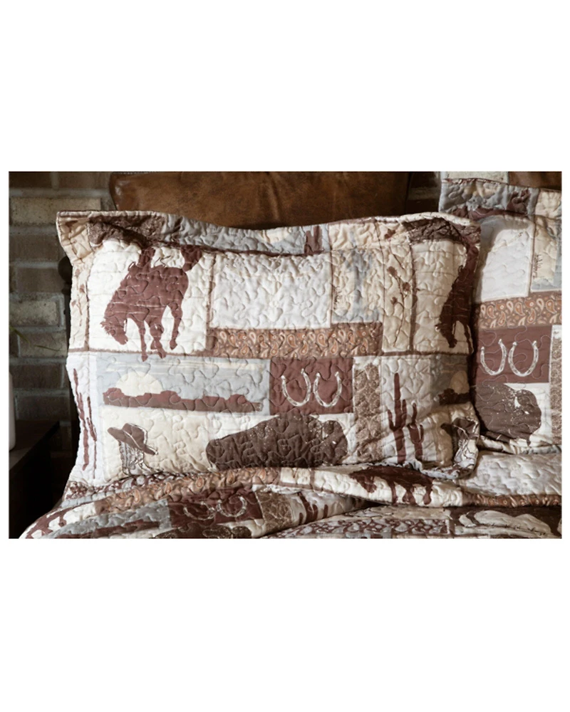 Carstens Home Wrangler Vintage Cowboy Queen Quilt Set - 3-Piece