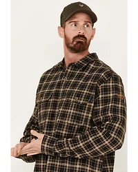 Hawx Men's FR Midweight Plaid Print Long Sleeve Button-Down Work Shirt