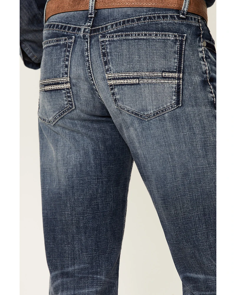 Cinch Men's White Label Medium Stonewash Performance Stretch Relaxed Straight Jeans
