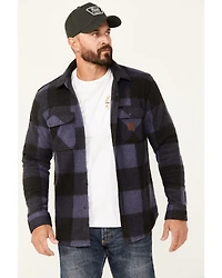 Brixton Men's Bowery Arctic Plaid Print Long Sleeve Snap Stretch Flannel Shirt