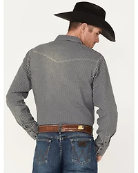 Blue Ranchwear Men's Gingham Print Pearl Snap Western Shirt