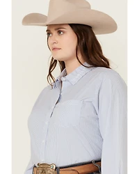 Ariat Women's Striped Team Kirby Long Sleeve Button-Down Stretch Western Shirt - Plus