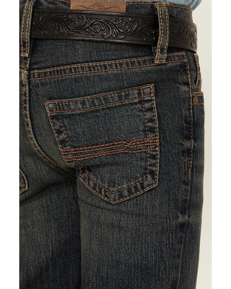 Cody James Little Boys' Barn Sour Dark Wash Slim Stretch Straight Jeans
