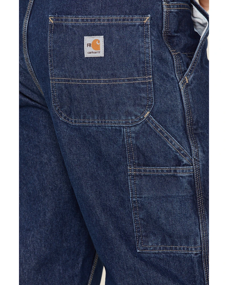 Carhartt Men's Flame-Resistant Denim Dungaree Work Pants