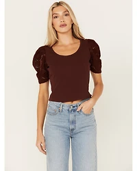 Shyanne Women's Crochet Sleeve Top