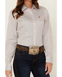 Cinch Women's Striped Long Sleeve Button-Down Western Shirt