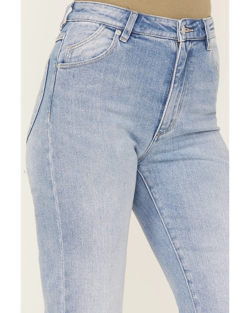 Rolla's Women's Light Medium Wash High Rise Bleeker Original Straight Jeans