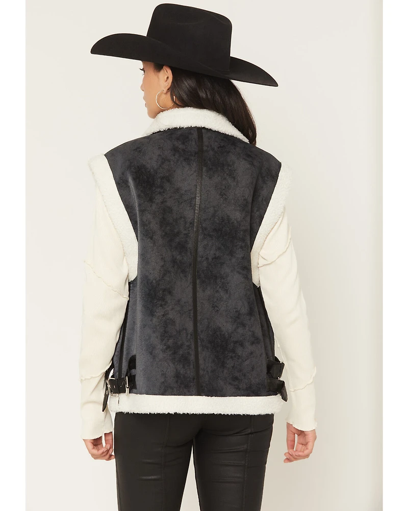 Elan Women's Sherpa Lined Moto Vest