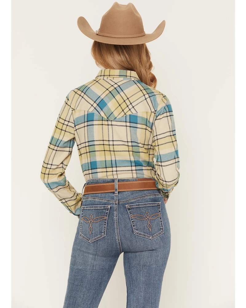 Shyanne Women's Plaid Print Long Sleeve Button-Down Flannel Shirt