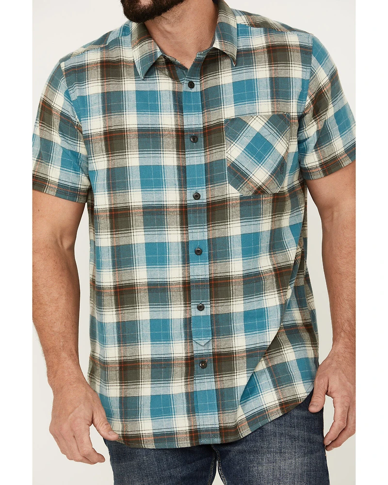 Brothers and Sons Men's Bonner Plaid Print Short Sleeve Button Down Western Shirt