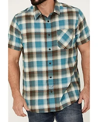 Brothers and Sons Men's Bonner Plaid Print Short Sleeve Button Down Western Shirt