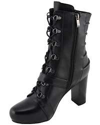 Milwaukee Leather Women's Block Heel Lace Front Boots - Round Toe