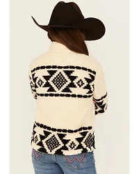 Roper Girls' Southwestern Print 1/4 Zip-Up Fleece Pullover