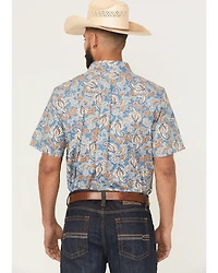 Cody James Men's Boise Paisley Print Short Sleeve Button-Down Stretch Western Shirt