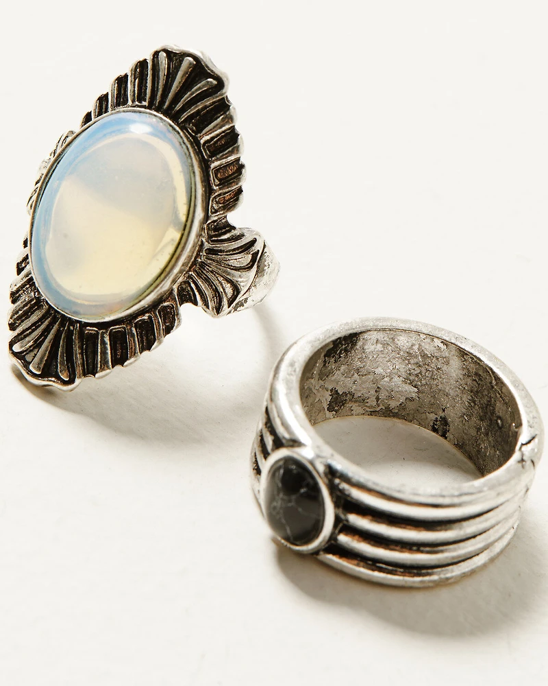 Shyanne Women's Moonstone Ring Set - 4 Piece