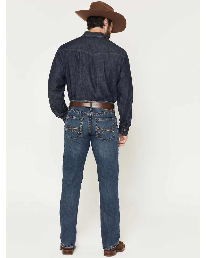 Ariat Men's M4 Newton Norwich Medium Wash Relaxed Straight Rigid Denim Jeans