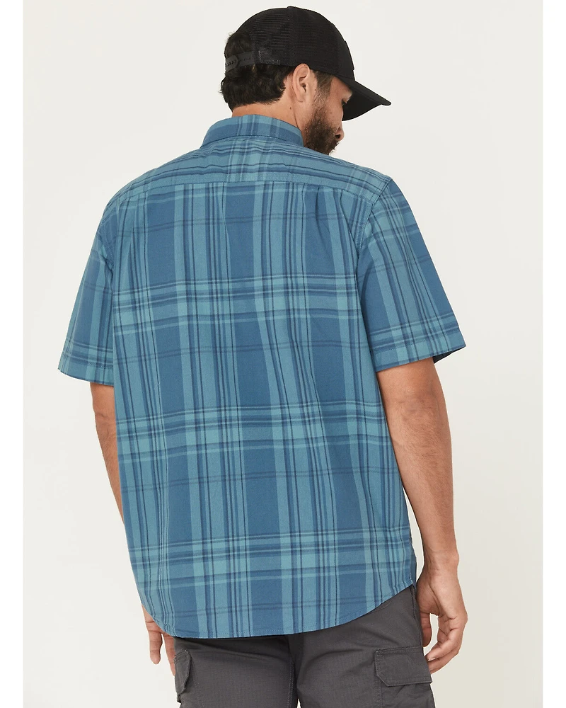Carhartt Men's Plaid Print Loose Fit Midweight Short Sleeve Button-Down Work Shirt