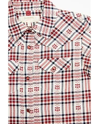 Shyanne Toddler Girls' Plaid Print Short Sleeve Pearl Snap Western Shirt