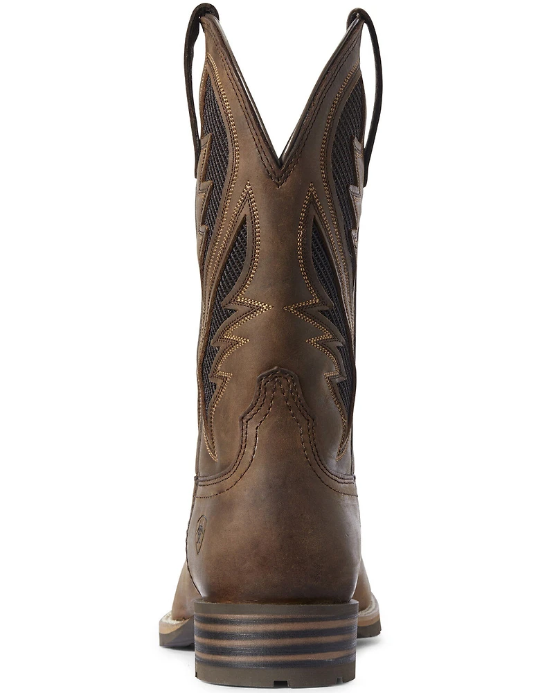 Ariat Men's Hybrid VentTEK Distressed Western Performance Boots - Broad Square Toe