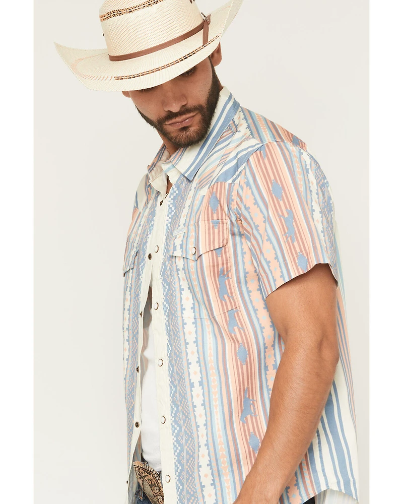 Sendero Provisions Men's Wyatt Serape Striped Short Sleeve Snap Western Shirt