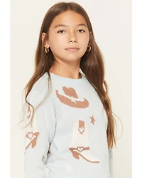 Sugar California Girl's Cowboy Boot Sweater