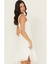 Miss Me Women's Eyelet Tiered Mini Dress