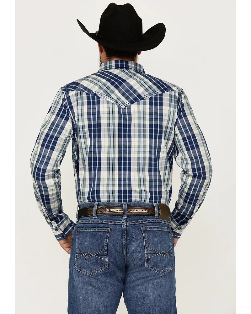 Cody James Men's Cole Plaid Print Long Sleeve Pearl Snap Western Shirt