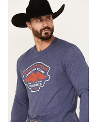 Wrangler Men's Authentic Western Denim And Eagle Long Sleeve Graphic T-Shirt